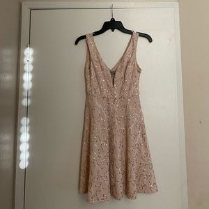 Pink Knee High Sparkle Cocktail Dress